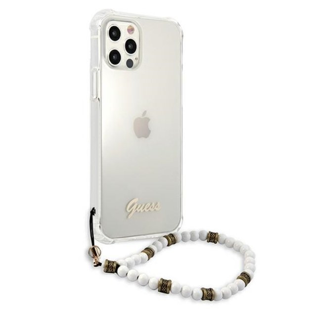 Guess GUHCP12LKPSWH iPhone 12 Pro Max 6.7&quot  Transparent Hardcase White Pearl 10