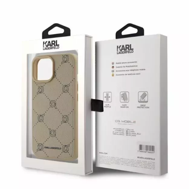 Karl Lagerfeld Magsafe Karl Head iPhone 15 Case - Beige 3