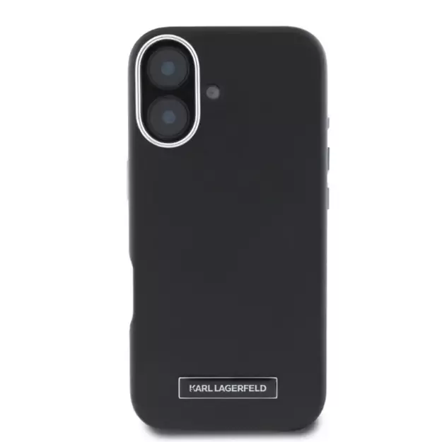 Karl Lagerfeld FW Metal Plate MagSafe iPhone 16 Case - Black 1