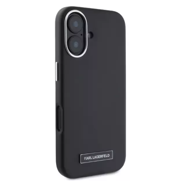 Karl Lagerfeld FW Metal Plate MagSafe iPhone 16 Case - Black 3