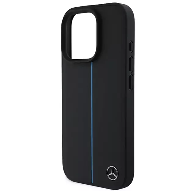 Mercedes MB Blue Line Leather MagSafe iPhone 16 Pro Case - Black 11