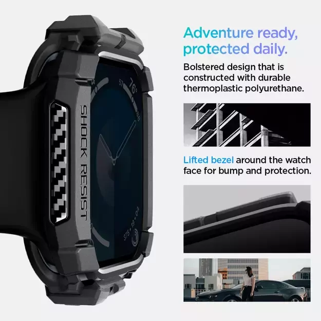 Spigen Rugged Armor Case for Apple Watch 10 (42mm) - Black 23