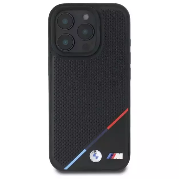 BMW M Perforated Tricolor Line MagSafe Case for iPhone 16 Pro Max - Black 9
