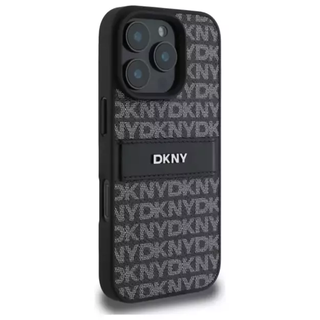 DKNY Texture Pattern Tonal Stripe iPhone 16 Pro Max Case - Black 3
