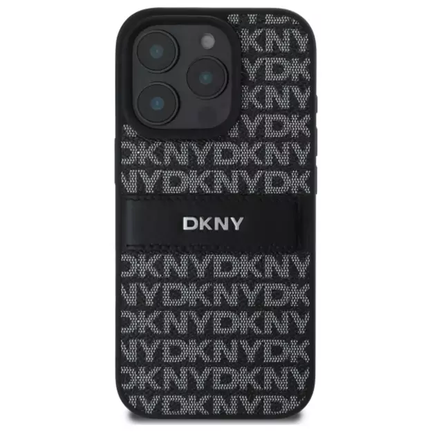 DKNY Texture Pattern Tonal Stripe iPhone 16 Pro Max Case - Black 2