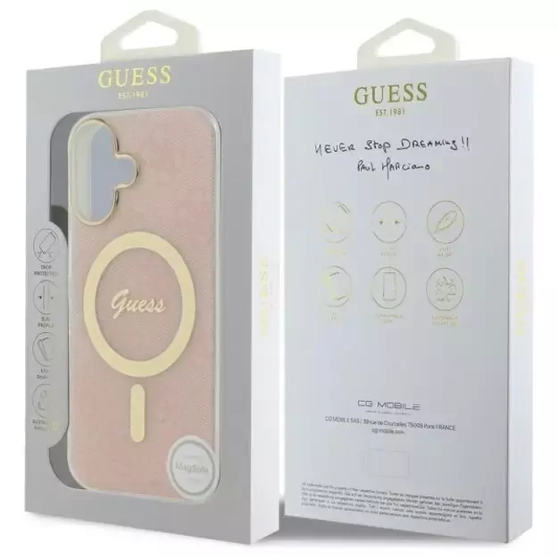 Guess IML 4G MagSafe iPhone 16 Plus Case - Pink 14