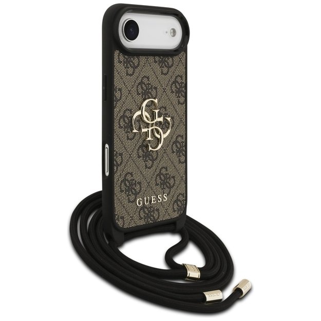Guess 4G Big Logo Cord Stap Crossbody Case for iPhone 17 Air - Brown 2