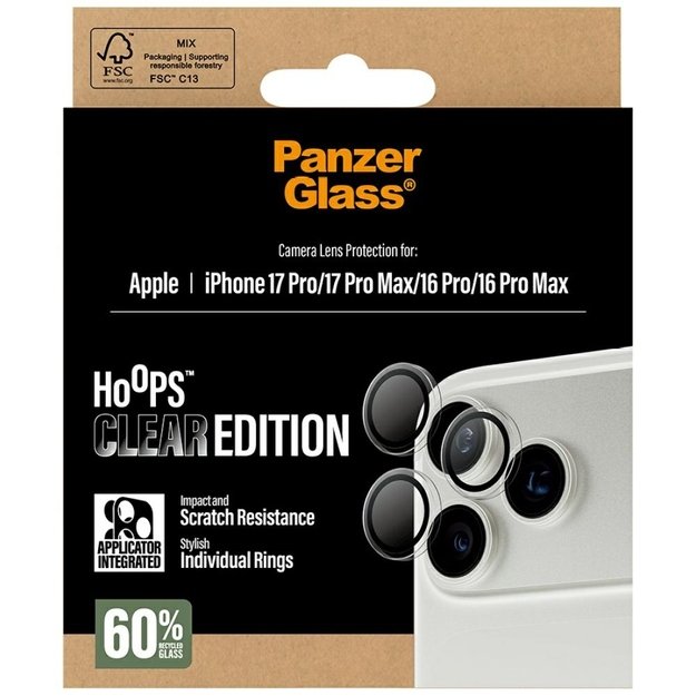 PanzerGlass Hoops Tempered Glass Lens Screen Protector for iPhone 17 Pro / 17 Pro Max / 16 Pro / 16 Pro Max 4