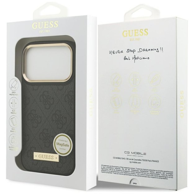 Guess 4G Logo Plate MagSafe Case for iPhone 17 Pro - Black 7