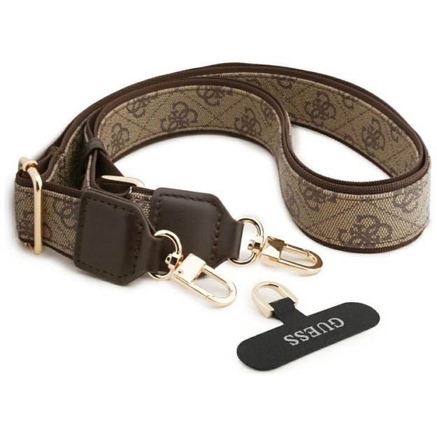 Guess 4G Strass Logo &amp  Big Strap Metal Buttons MagSafe Case for iPhone 17 Pro - Brown 7