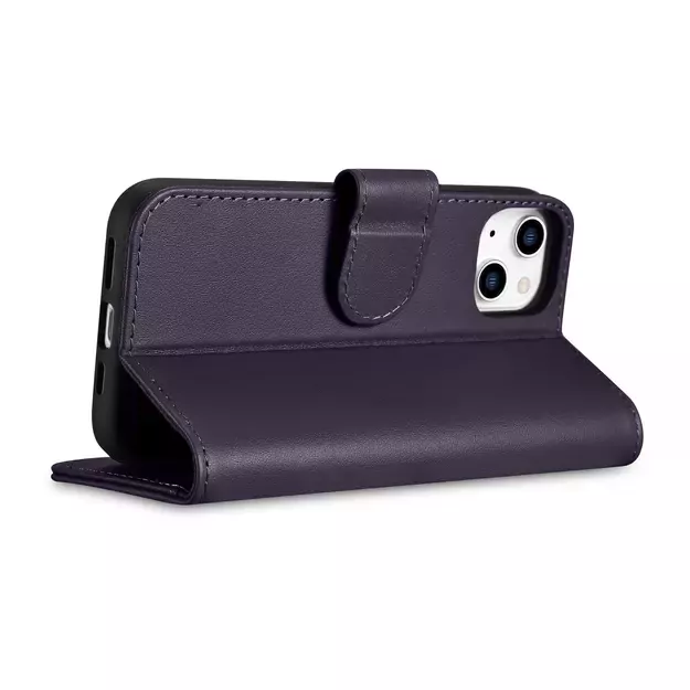 iCarer Wallet Case 2in1 Cover iPhone 14 Plus Anti-RFID Leather Flip Case Dark Purple (WMI14220727-DP) 6