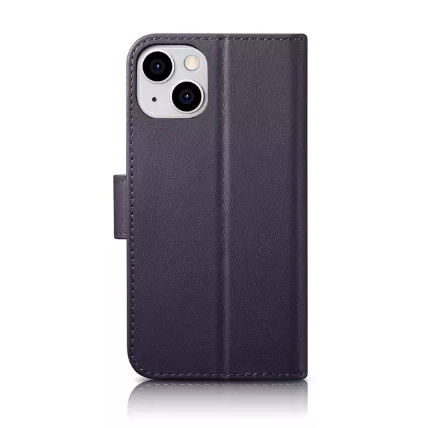 iCarer Wallet Case 2in1 Cover iPhone 14 Plus Anti-RFID Leather Flip Case Dark Purple (WMI14220727-DP) 1