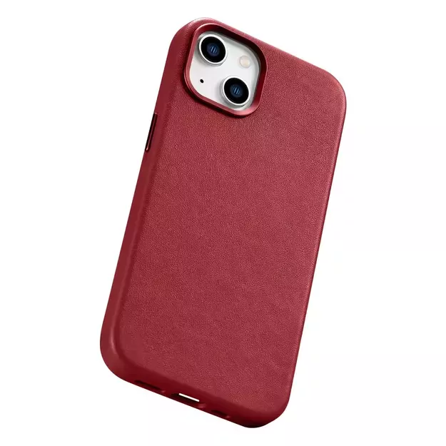iCarer Case Leather case cover made of natural leather for iPhone 14 Plus red (compatible with MagSafe) 33
