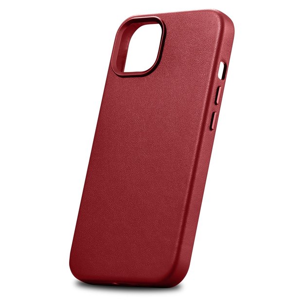 iCarer Case Leather case cover made of natural leather for iPhone 14 Plus red (compatible with MagSafe) 1