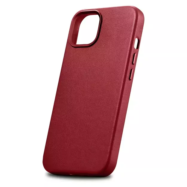 iCarer Case Leather case cover made of natural leather for iPhone 14 Plus red (compatible with MagSafe) 28