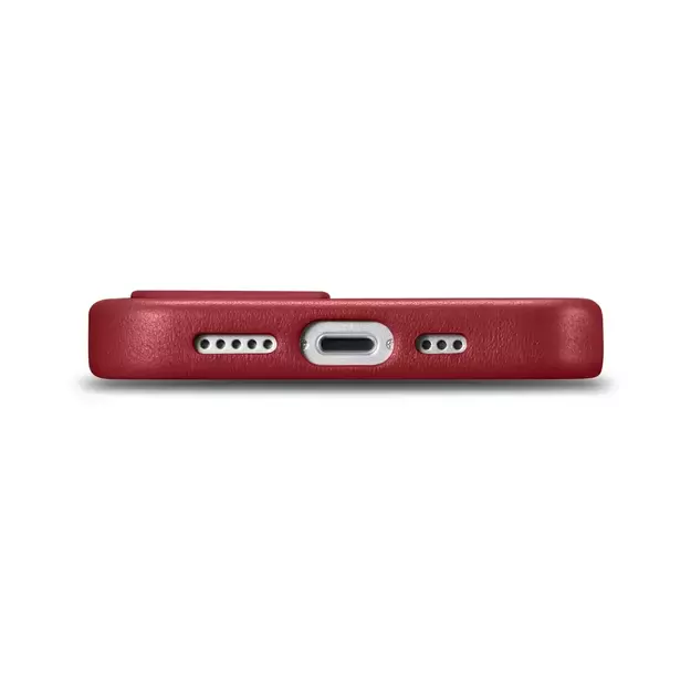 iCarer Case Leather case cover made of natural leather for iPhone 14 Plus red (compatible with MagSafe) 25