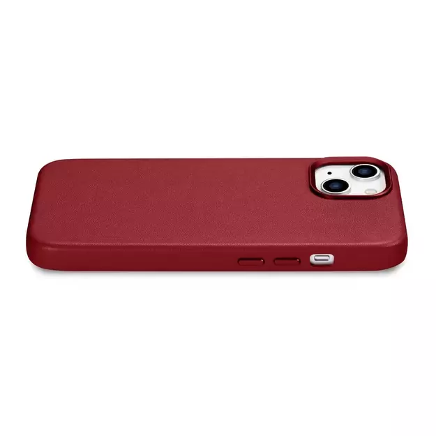 iCarer Case Leather case cover made of natural leather for iPhone 14 Plus red (compatible with MagSafe) 31