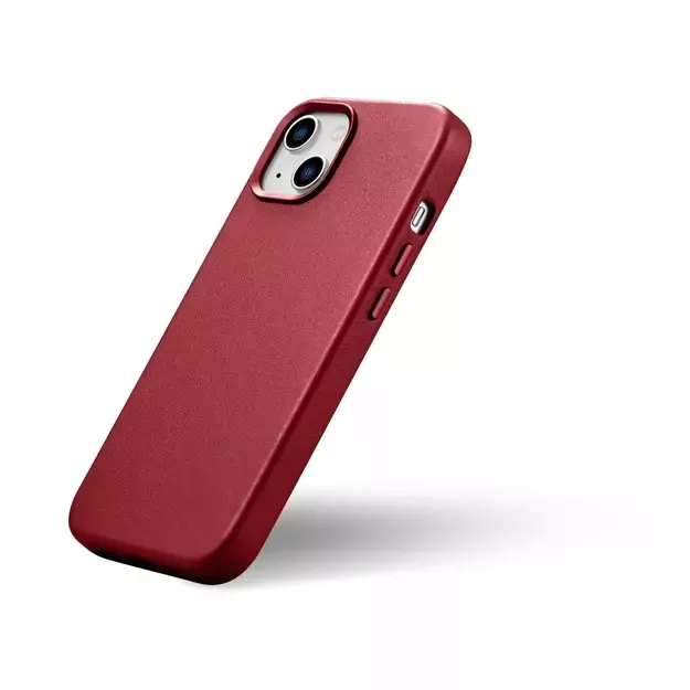 iCarer Case Leather case cover made of natural leather for iPhone 14 Plus red (compatible with MagSafe) 29