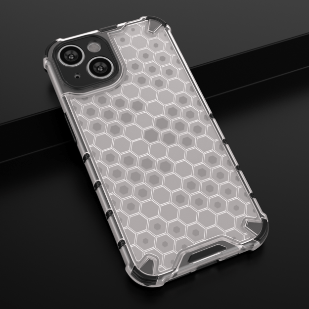 Honeycomb case for iPhone 14 Plus armored hybrid cover blue 20