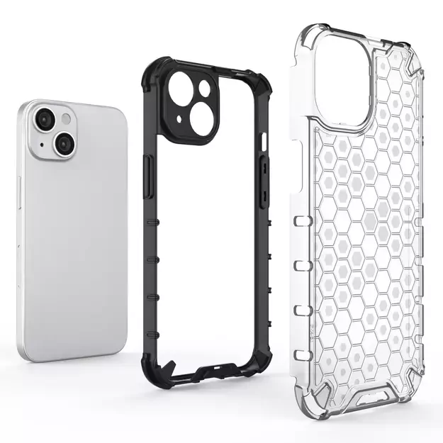 Honeycomb case for iPhone 14 Plus armored hybrid cover blue 4