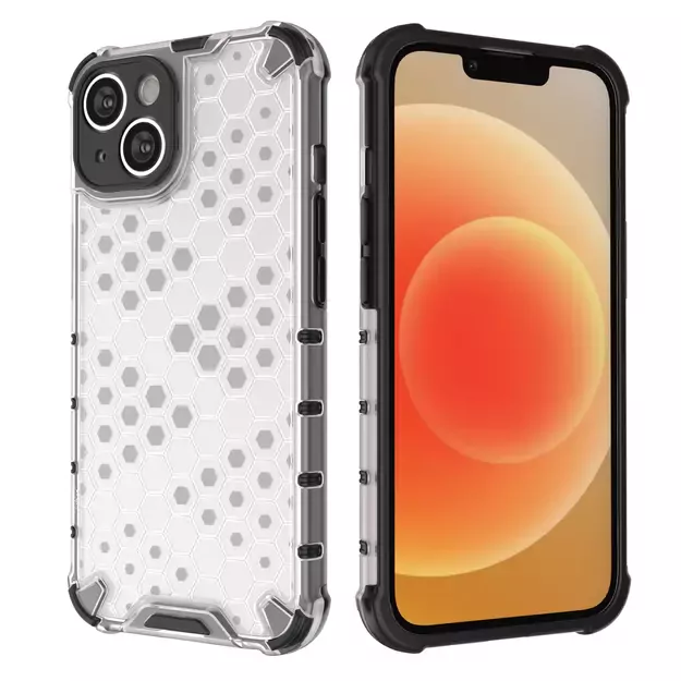 Honeycomb case for iPhone 14 Plus armored hybrid cover blue 17