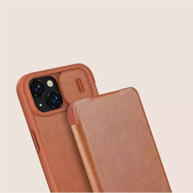 Nillkin Qin Leather Pro Case iPhone 14 Plus Camera Cover Holster Cover Flip Case Blue 13