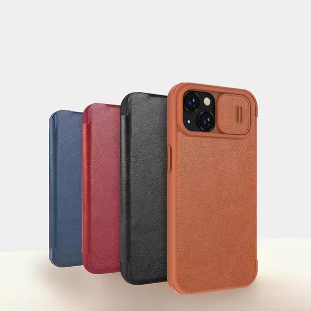 Nillkin Qin Leather Pro Case iPhone 14 Plus Camera Cover Holster Cover Flip Case Blue 7