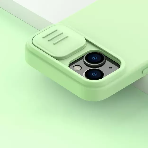 Nillkin CamShield Silky Silicone Case iPhone 14 Plus case with camera cover green 11