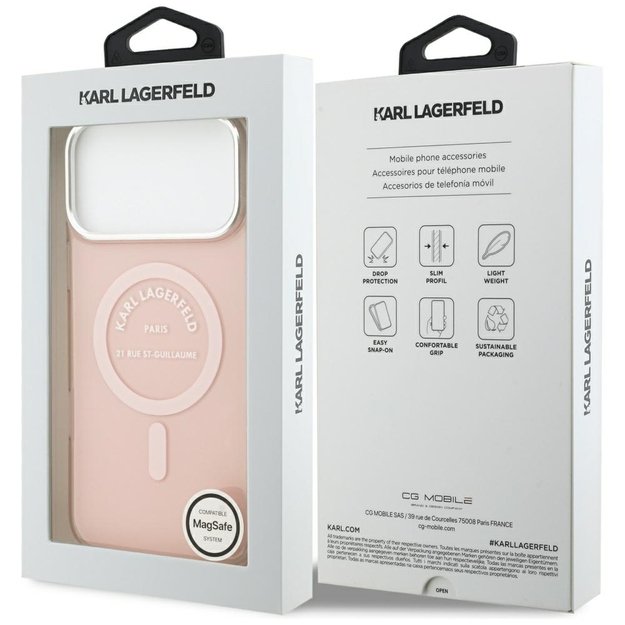 Karl Lagerfeld IML Karl RSG Logo MagSafe Case for iPhone 17 Pro Max - Pink 7