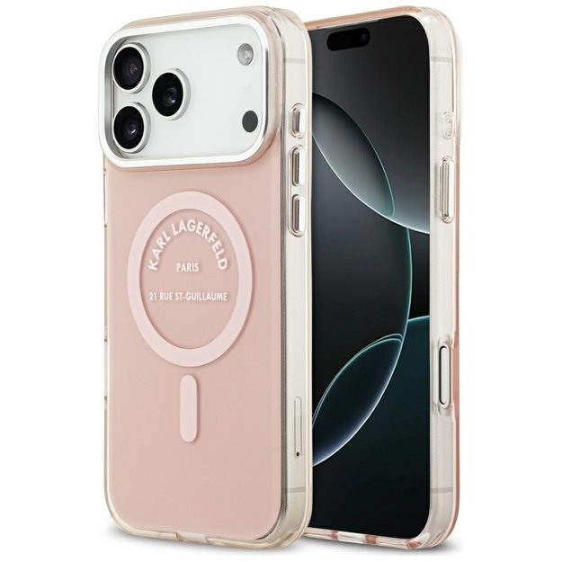Karl Lagerfeld IML Karl RSG Logo MagSafe Case for iPhone 17 Pro Max - Pink