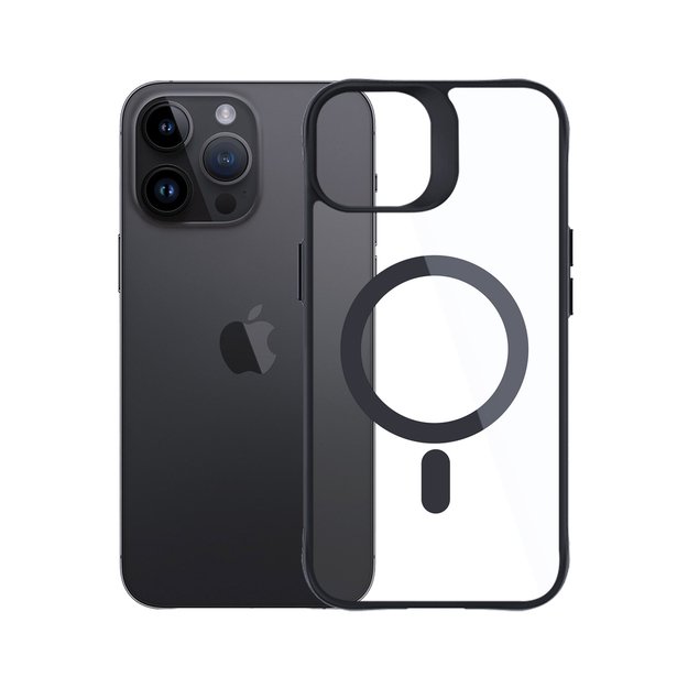 3mk Satin Armor MagCase with MagSafe for iPhone 14 Pro - Clear with Black Frame 5