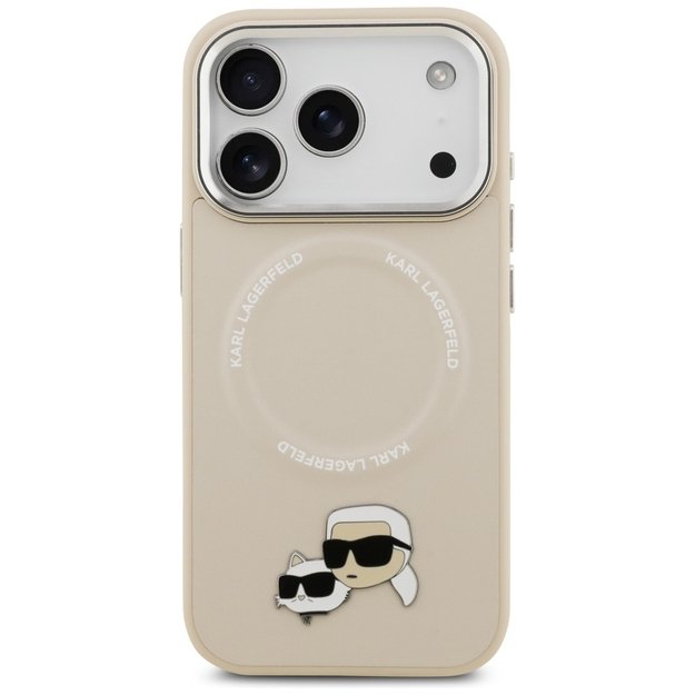 Karl Lagerfeld Karl &amp  Choupette Pins MagSafe Case for iPhone 17 Pro - Beige 2