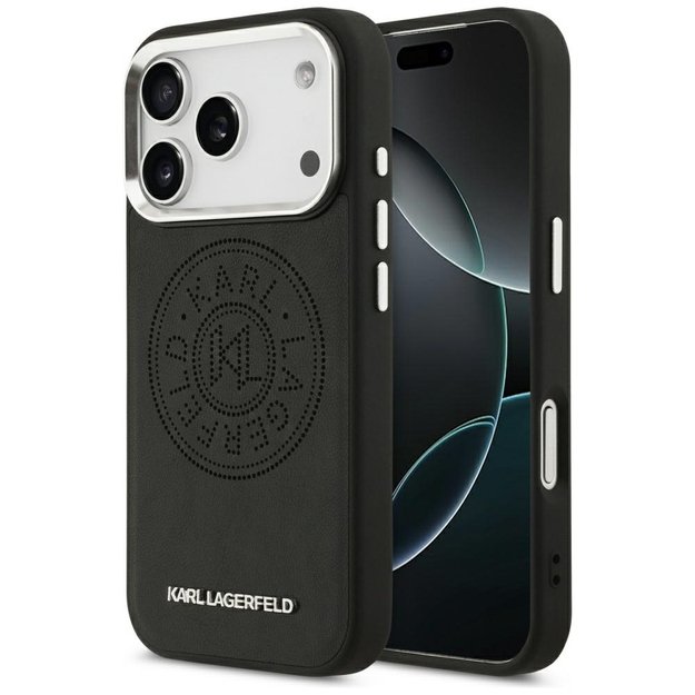 Karl Lagerfeld Point &amp  Metal Logo MagSafe Case for iPhone 17 Pro - Black