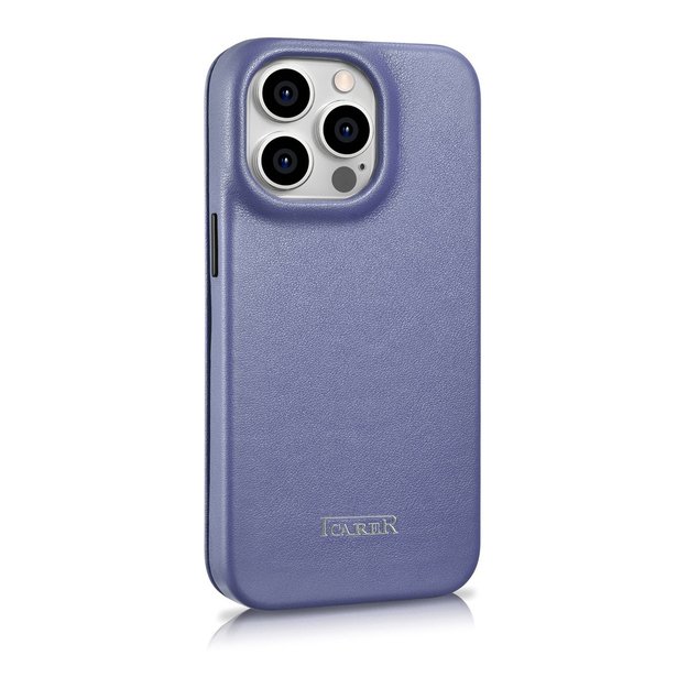 iCarer CE Premium Leather Folio Case iPhone 14 Pro Magnetic Flip Leather Folio Case MagSafe Light Purple (WMI14220714-LP) 3