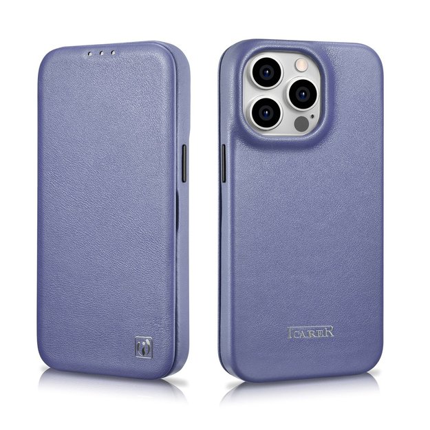 iCarer CE Premium Leather Folio Case iPhone 14 Pro Magnetic Flip Leather Folio Case MagSafe Light Purple (WMI14220714-LP) 27