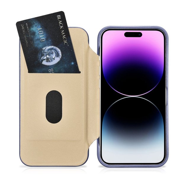 iCarer CE Premium Leather Folio Case iPhone 14 Pro Magnetic Flip Leather Folio Case MagSafe Light Purple (WMI14220714-LP) 19
