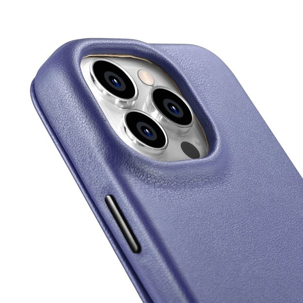iCarer CE Premium Leather Folio Case iPhone 14 Pro Magnetic Flip Leather Folio Case MagSafe Light Purple (WMI14220714-LP) 14