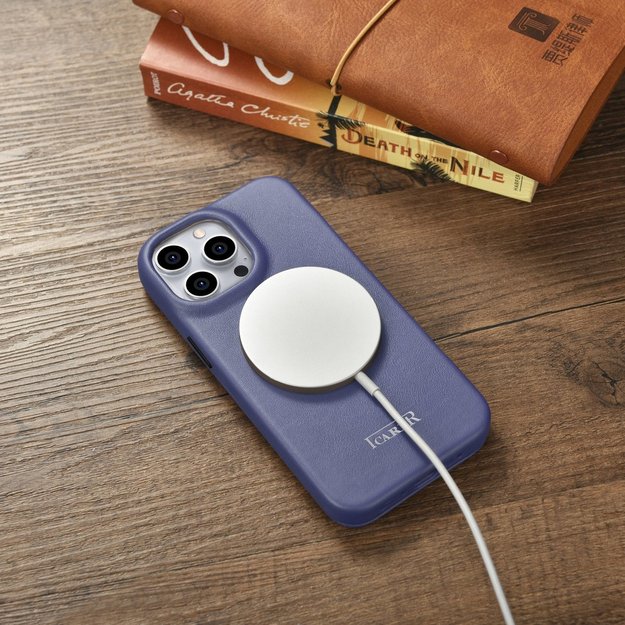 iCarer CE Premium Leather Folio Case iPhone 14 Pro Magnetic Flip Leather Folio Case MagSafe Light Purple (WMI14220714-LP) 21