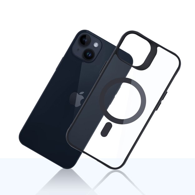 3mk Satin Armor MagCase with MagSafe for iPhone 14 Plus - Clear with Black Frame 6