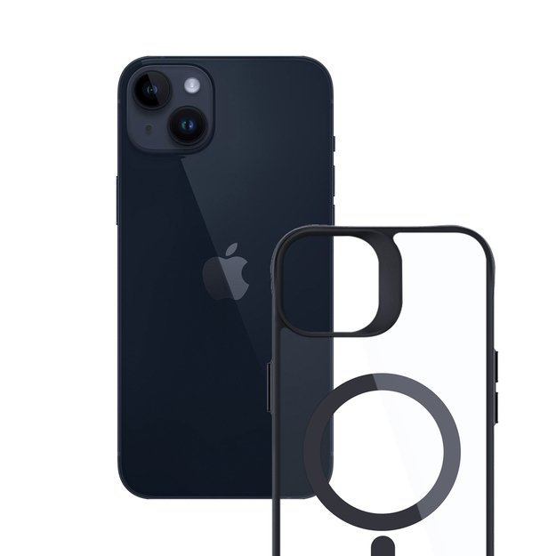 3mk Satin Armor MagCase with MagSafe for iPhone 14 Plus - Clear with Black Frame 2