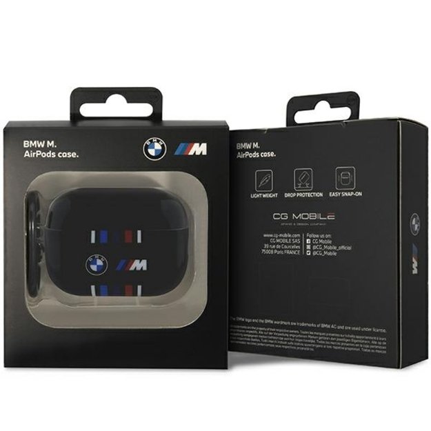 BMW BMAP222SWTK AirPods Pro 2 gen cover black/black Multiple Colored Lines 3