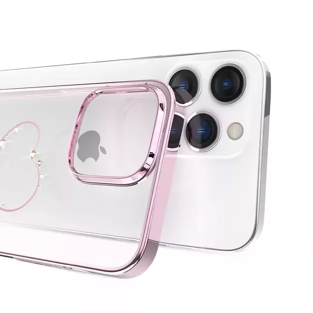 Silicone case with Swarovski crystals Kingxbar Wish Series for iPhone 14 Plus - pink 9