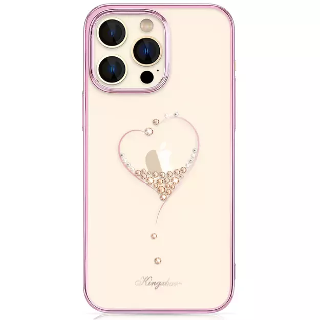 Silicone case with Swarovski crystals Kingxbar Wish Series for iPhone 14 Plus - pink