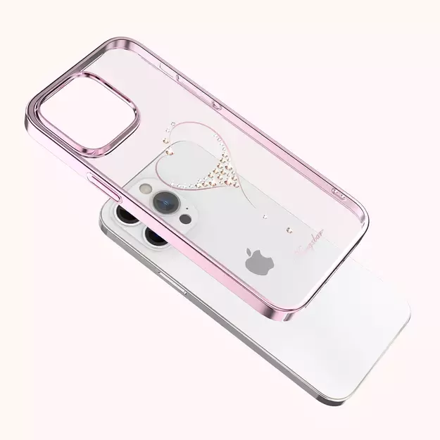 Silicone case with Swarovski crystals Kingxbar Wish Series for iPhone 14 Plus - pink 10