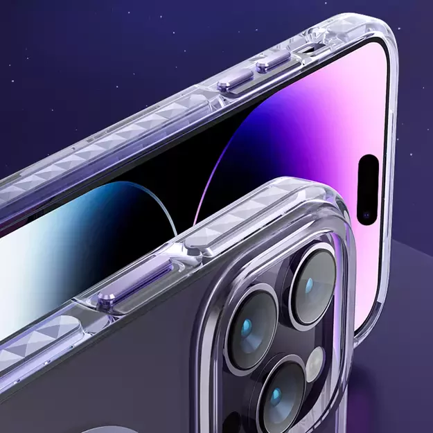 Kingxbar PQY Ice Crystal Series magnetic case for iPhone 14 Plus MagSafe purple 10