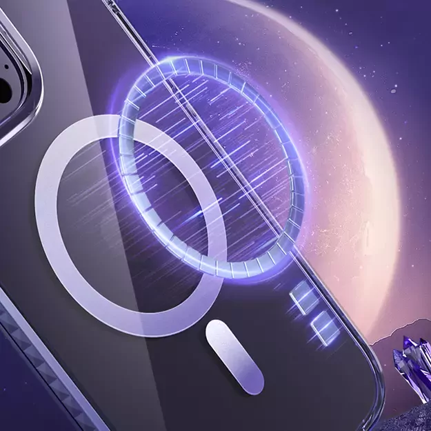Kingxbar PQY Ice Crystal Series magnetic case for iPhone 14 Plus MagSafe purple 9