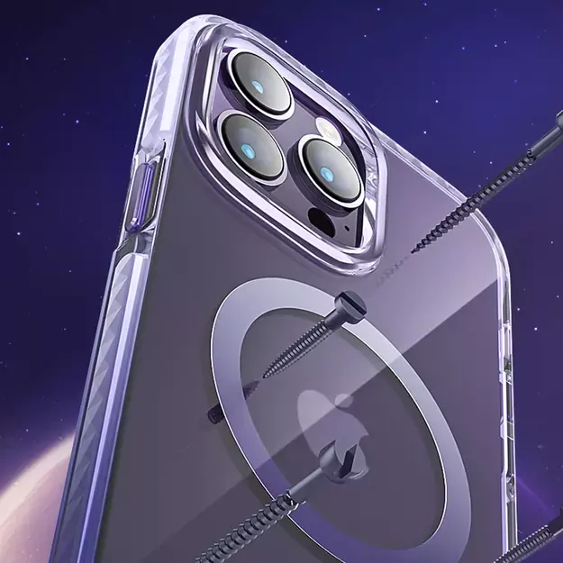 Kingxbar PQY Ice Crystal Series magnetic case for iPhone 14 Plus MagSafe purple 8