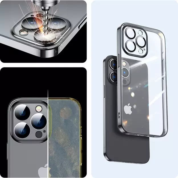 Joyroom 14Q Case for iPhone 14 cover with metallic frame black (JR-14Q1-black) 14
