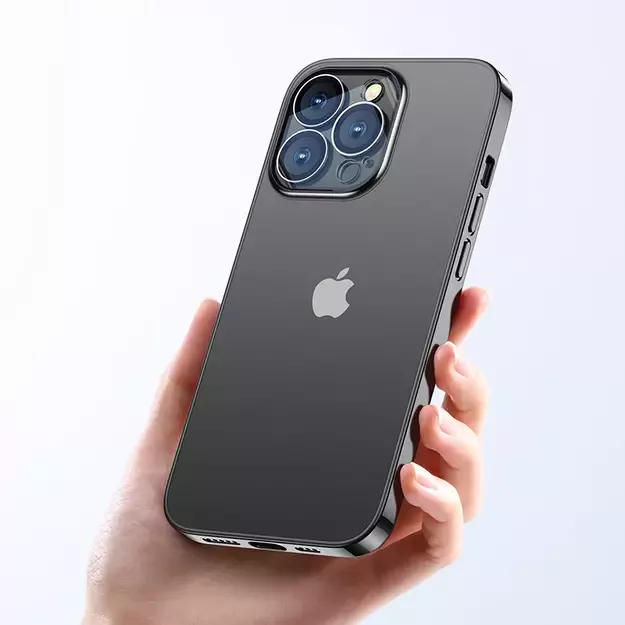 Joyroom 14Q Case for iPhone 14 cover with metallic frame black (JR-14Q1-black) 15