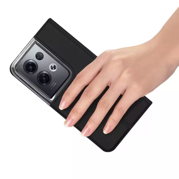 Dux Ducis Skin Pro case for Oppo Reno 8 Pro flip cover card wallet stand black 16